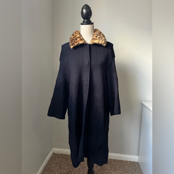 NWOT Zara navy knit coat size small - Picture 10 of 11